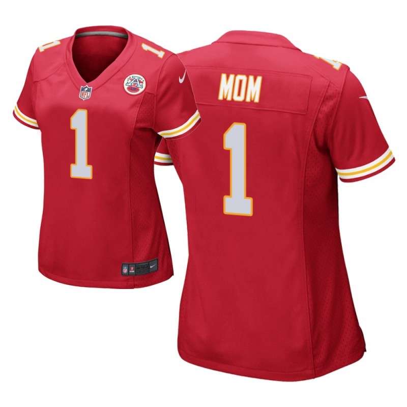 Women’S Kansas City Chiefs #1 Mom Red 2021 Mother’S Day Game Jersey