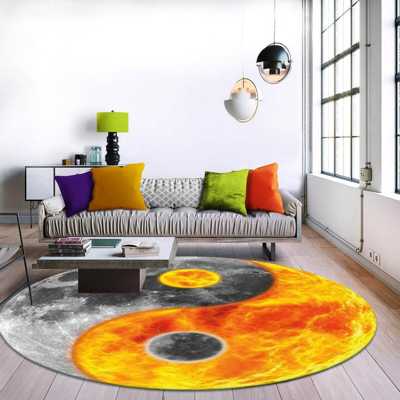 Ying Yang,  Ying Yang Rug, Boys Room, Round Rug, Round Carpet, Pattern Round, Popular Rug, Themed Rug, Home Decor, Gift For Him, Gift For Her