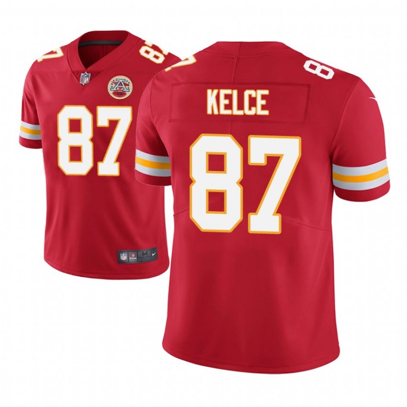 Men Travis Kelce #87 Kansas City Chiefs Vapor Untouchable Limited Player Red Jersey – All Stitched, Embroidery