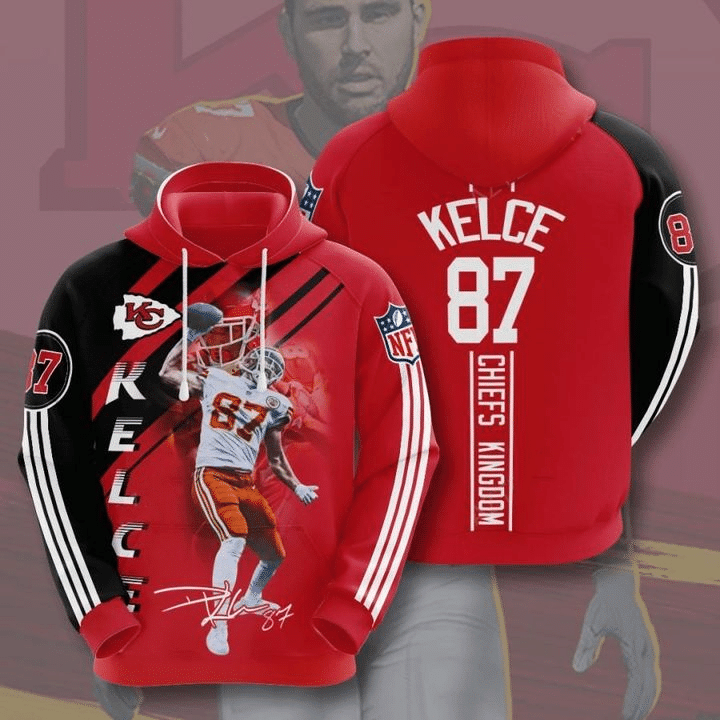 Travis Kelce Kansas City Chiefs 41993 Unisex 3D Zip up Hoodie Jacket T-shirt