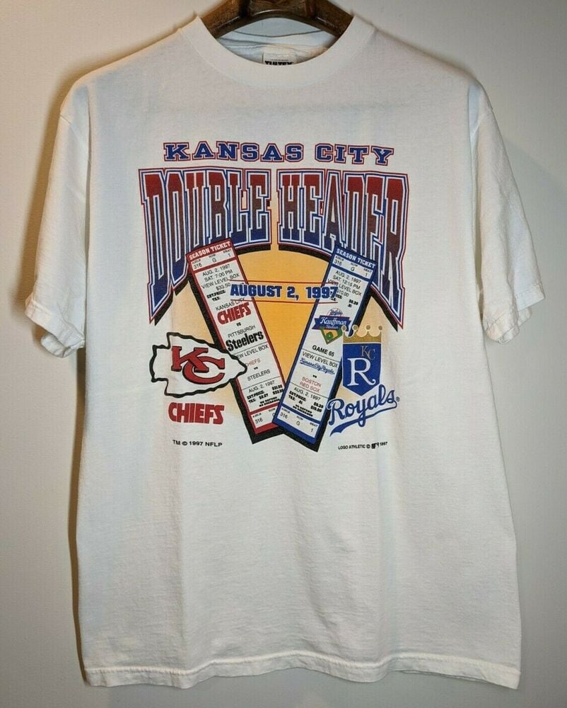 Vintage August 21997 Kansas City Double Header Chiefs And Royals T Shirt