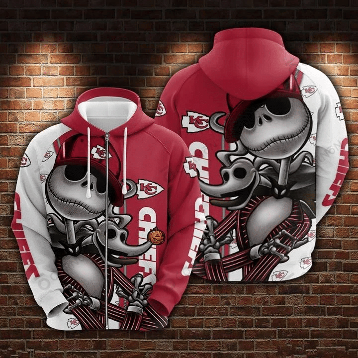 Jack Skellington Kansas City Chiefs Hn28090689 Unisex 3D Hoodie Gift For Fans