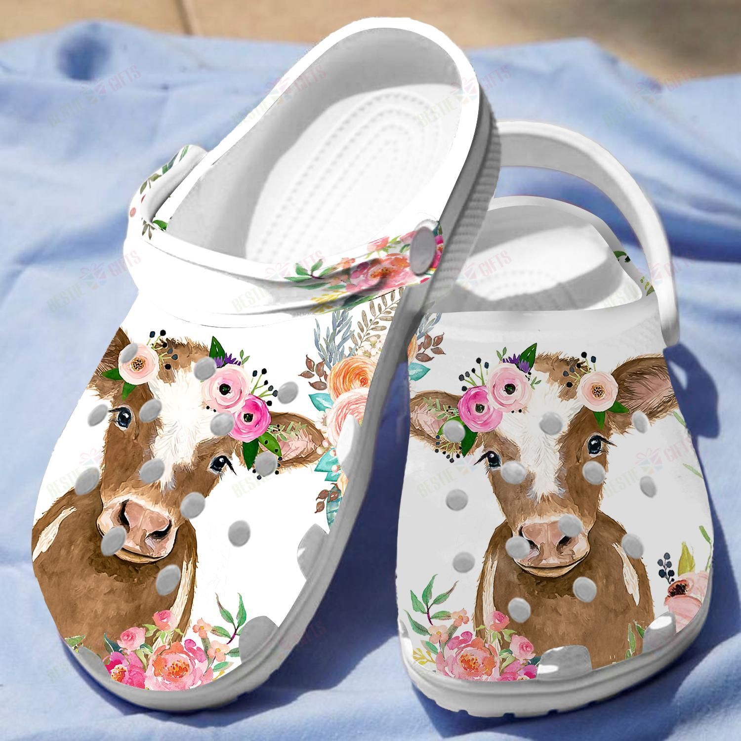 Floral Daily Cattle Crocs Classic Cl …