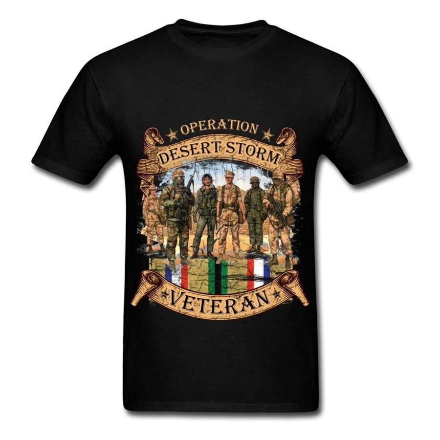 DIY Cotton Funny Tee Shirts Operation Desert Storm Veteran Vintage Men’s T-Shirt Size: S M L XL XXL XXXL