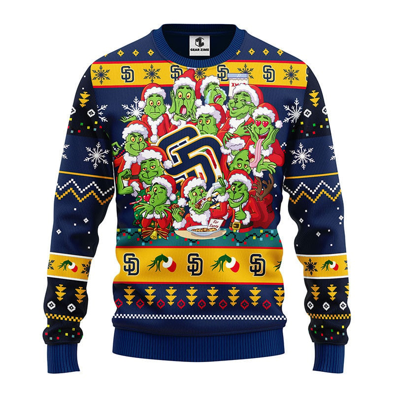 San Diego Padres 12 Grinch Xmas Day Ugly Christmas Sweater