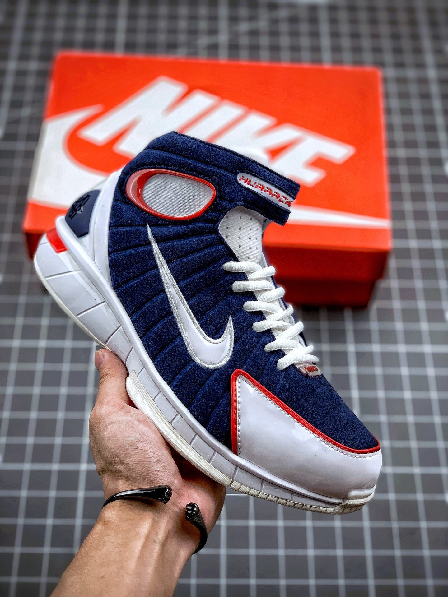 Nike Air Zoom Huarache 2K4 USA Navy-University Red-White 5338381