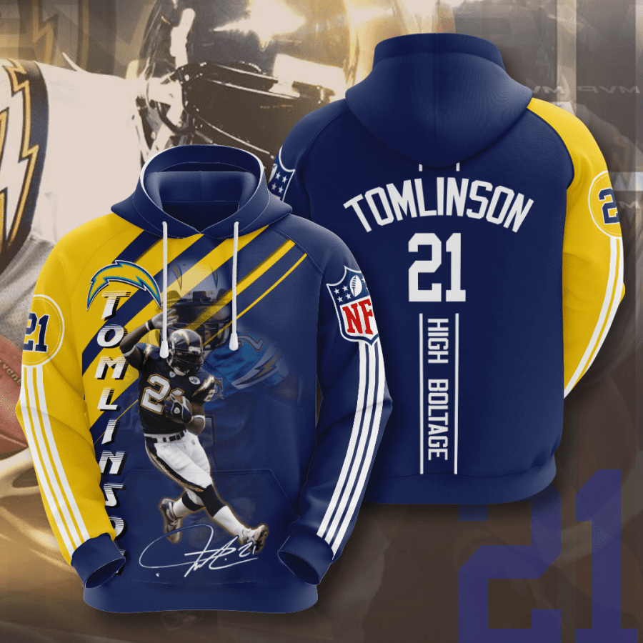 Los Angeles Chargers Ladainian Tomlinson 54 Unisex 3D Hoodie Gift For Fans