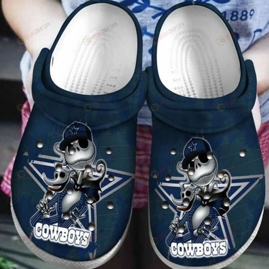 Jack Skellington Dallas Cowboys Crocss Classic Clogs Shoes In Blue – Aop Clog