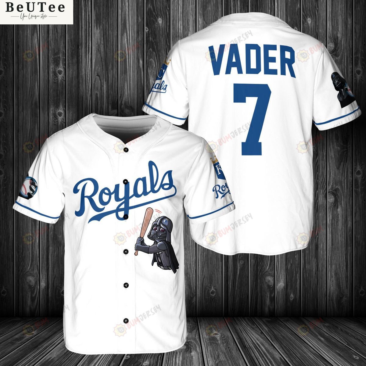 Kansas City Royals Darth Vader Baseball Jersey – White