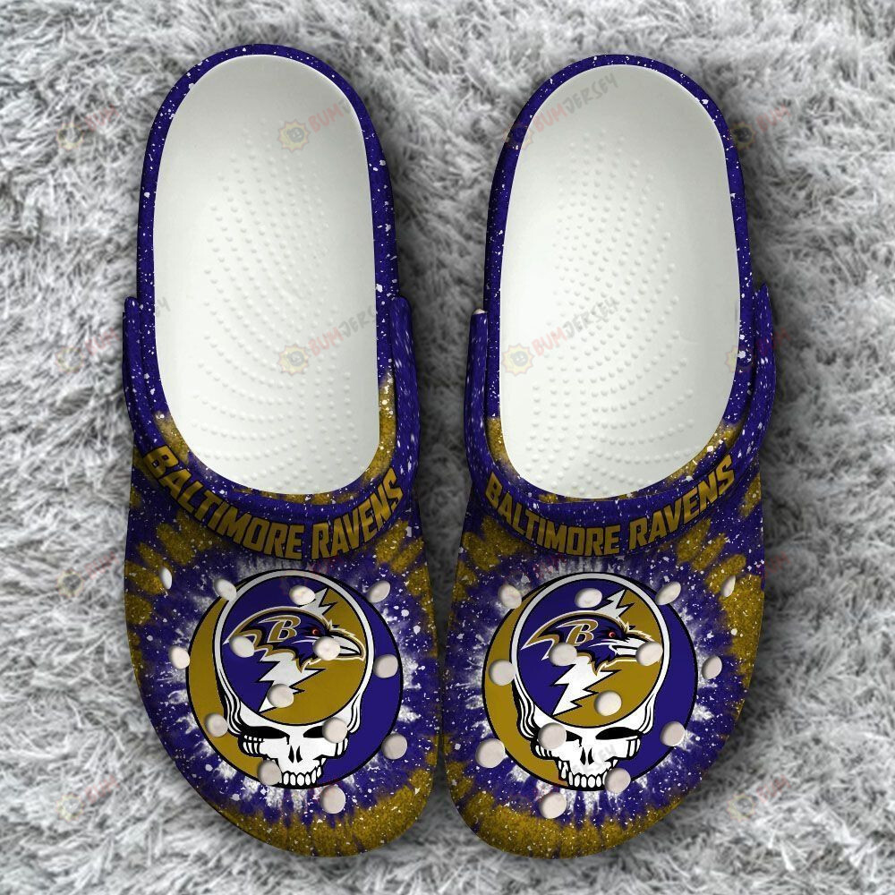 Baltimore Ravens Grateful Dead Crocs Crocband Clog Comfortable Water Shoes – Aop Clog