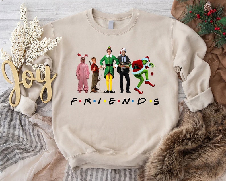 Christmas Friend Sweatshirt,Christmas Movie Sweatshirt,Christmas Shirt, Christmas Gift,Christmas Movies Characters Shirt,Vintage Movie Sweat Anlibuy Christmas Gifts