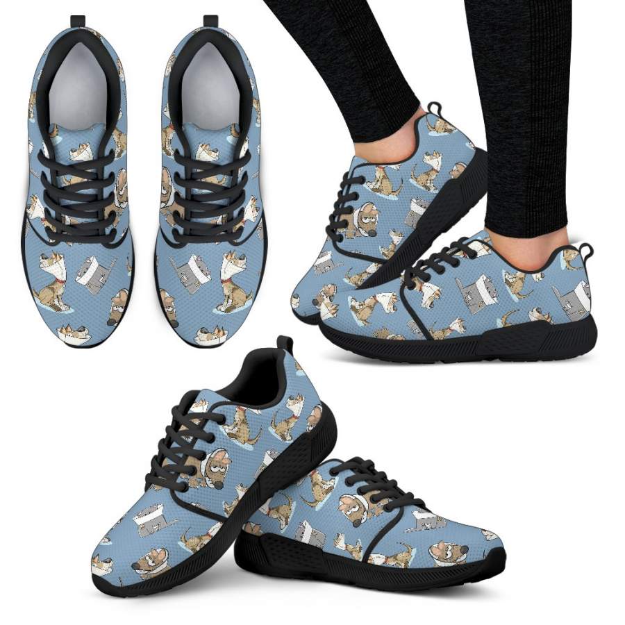 Vet Tech Animals Sick Flag Women’s Athletic Sneakers