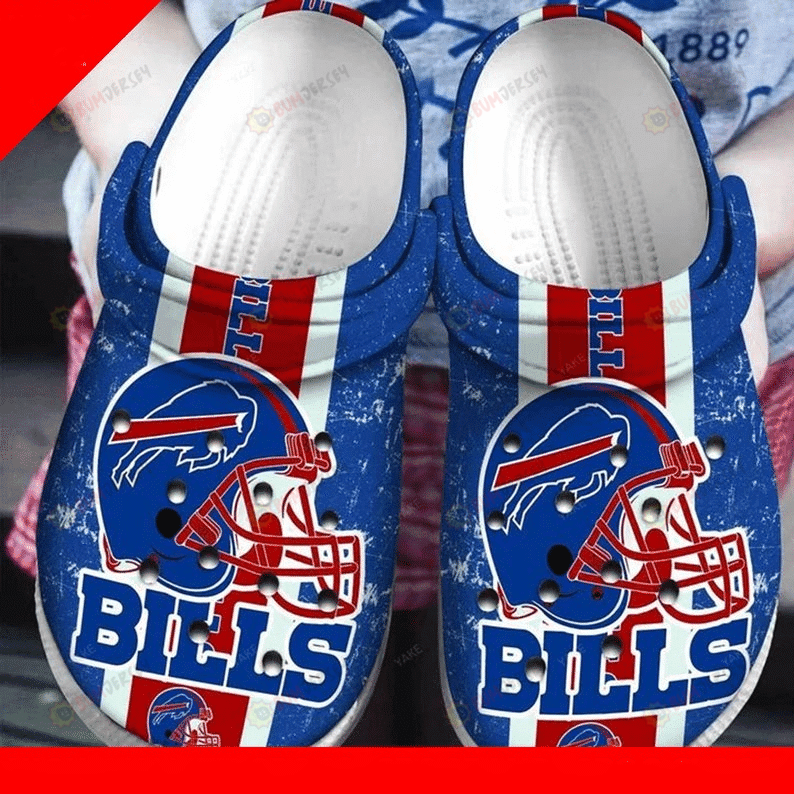 Buffalo Bills Helmet Pattern Crocs Classic Clogs Shoes In Blue – Aop Clog