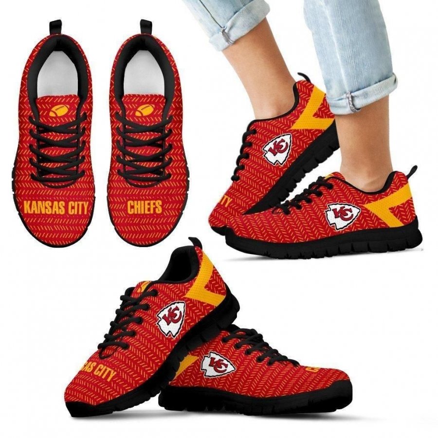 Pattern Logo Slide In Line Kansas City Chiefs Sneakers #616