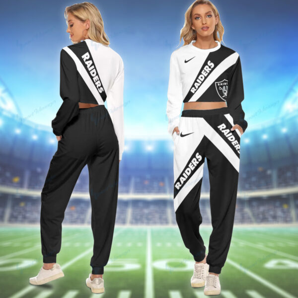 Las Vegas Raiders Crop Sweatshirt Suit 15