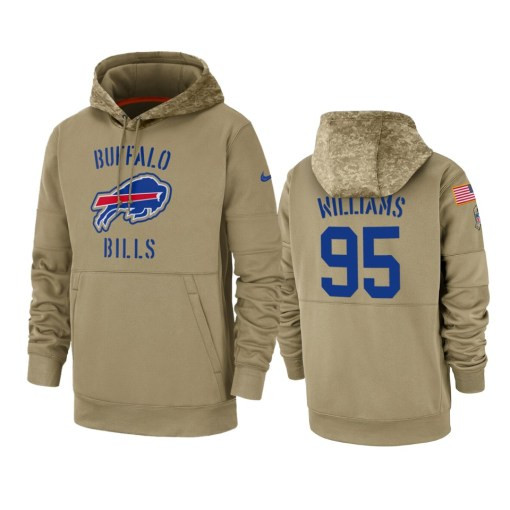 Buffalo Bills Kyle Williams Tan 2019 Salute To Service Sideline Therma Pullover Hoodie