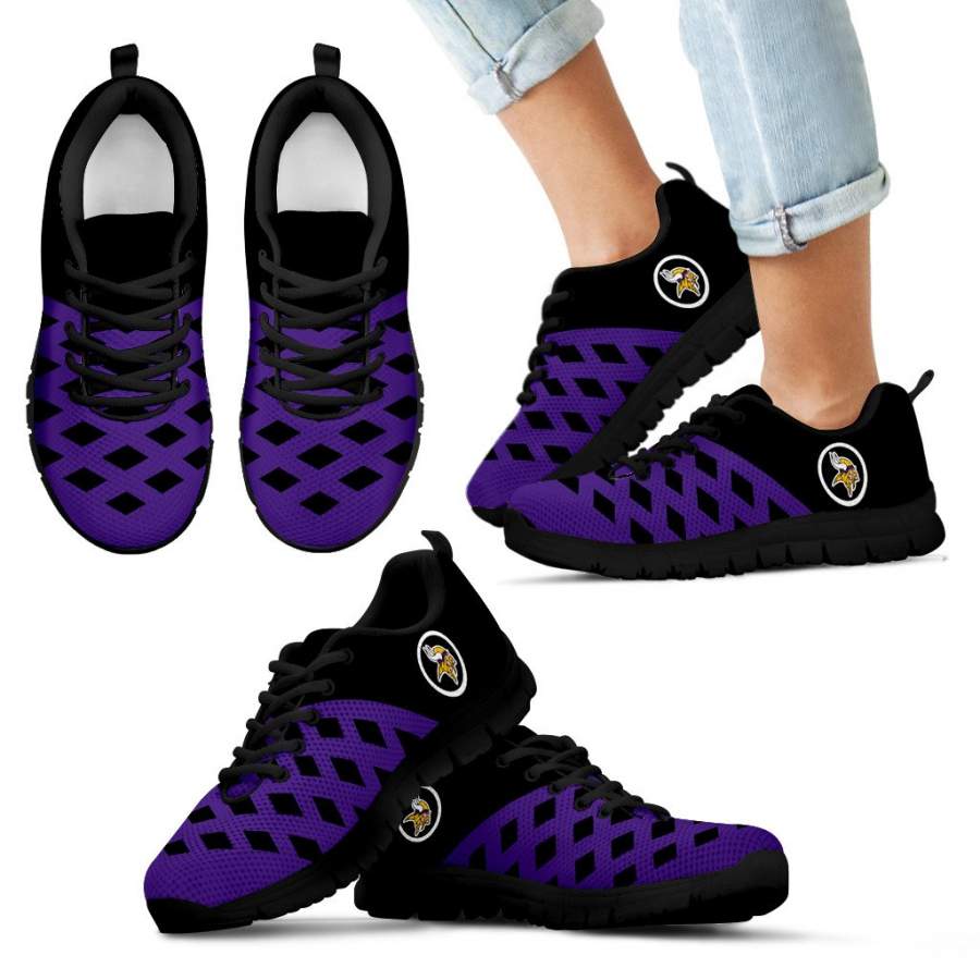 Two Colours Cross Line Minnesota Vikings Sneakers