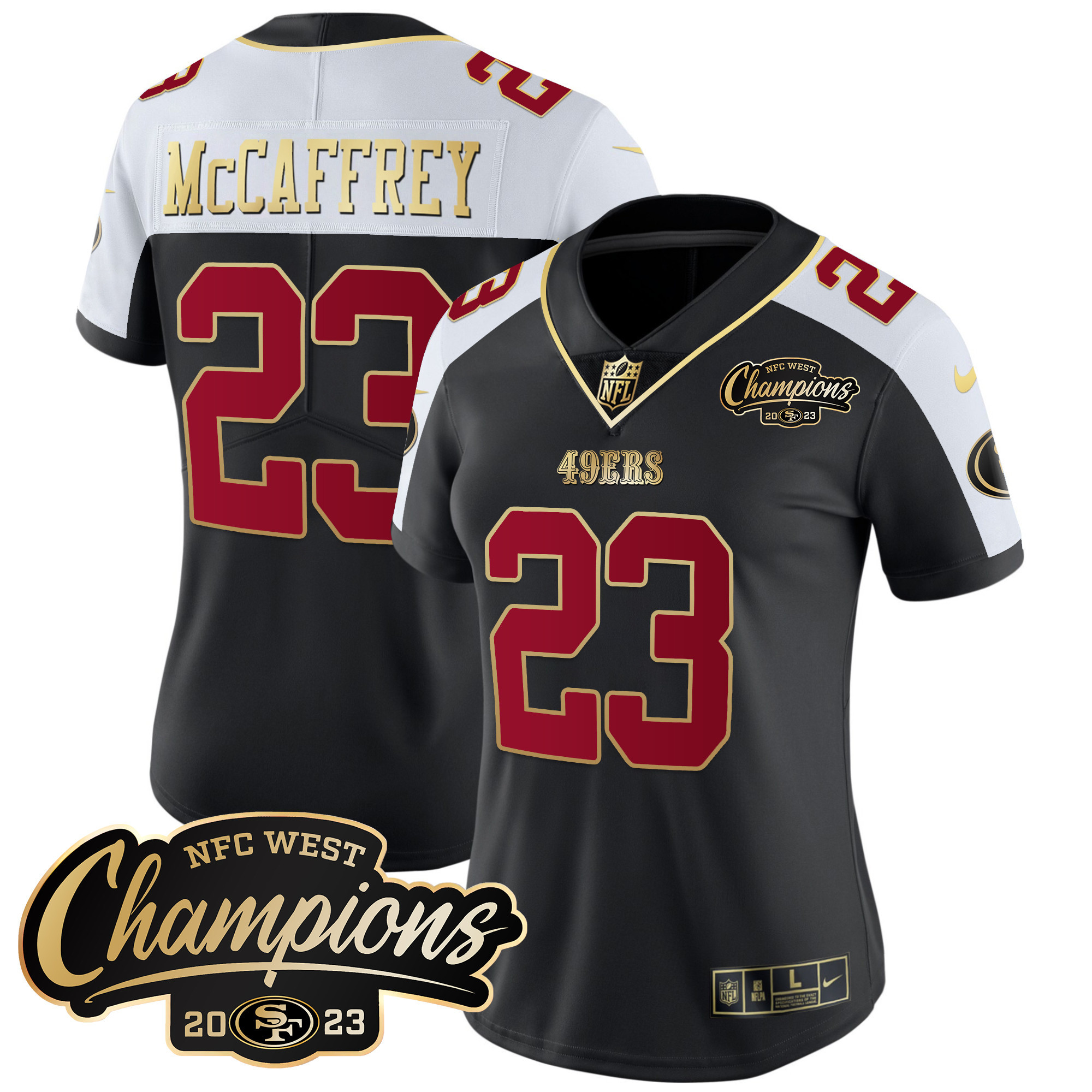 Women’S 49Ers 2023 Nfc West Champions Patch Vapor Jersey – All Stitched