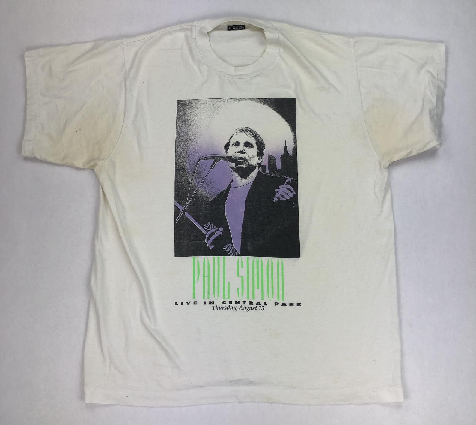 Vintage Paul Simon Live In Central Park August 15th 1991 T-shirt