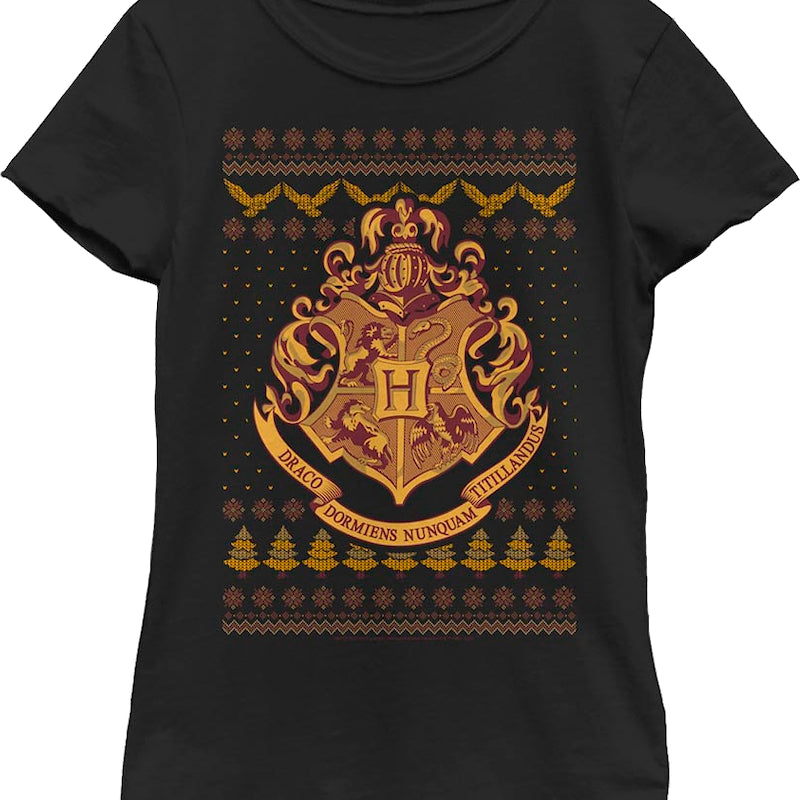 Girls Youth Hogwarts Faux Ugly Christmas Sweater Harry Potter Shirt