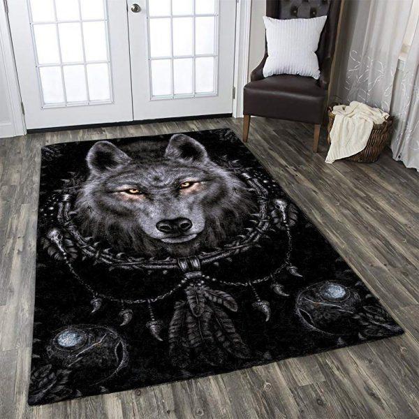 Wolf Art Home Decor Rectangle Area Rug 54