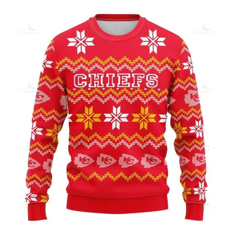 Kansas City Chiefs Sweatshirt Cute Snowflakes Graphic Gift For Men