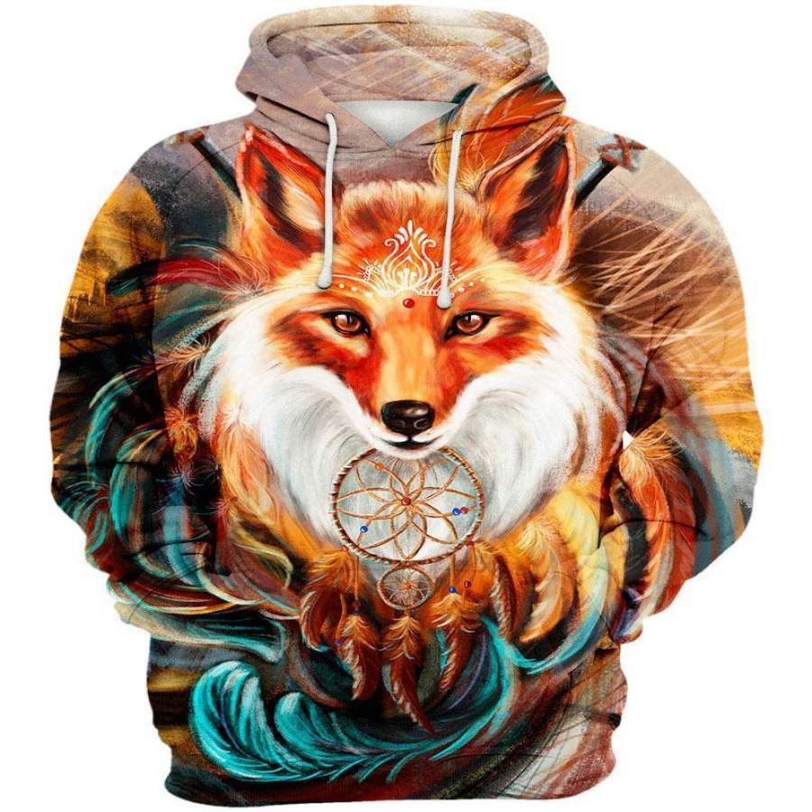 Warrior Fox Men/Women All-Over Print 3D Hoodie