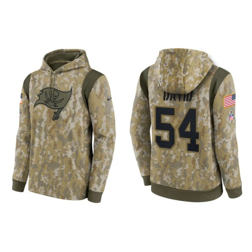 Lavonte David Tampa Bay Buccaneers Camo 2021 Salute To Service Veterans Day Therma Pullover Hoodie