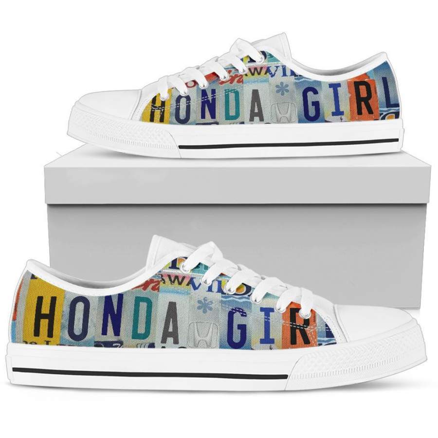 Honda Girl Low Top Shoes License Plate Sneakers