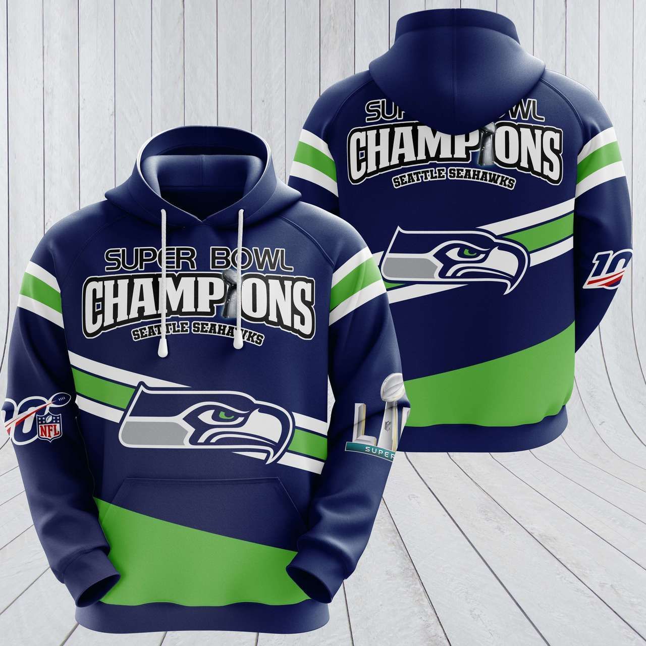 Seattle Seahawks 3D Hoodie 08 New Hoodie