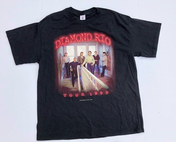 Vintage 1999 Diamond Rio Band Tour Shirt Screenplay Delta 90S Two Side Band Rock Shirt