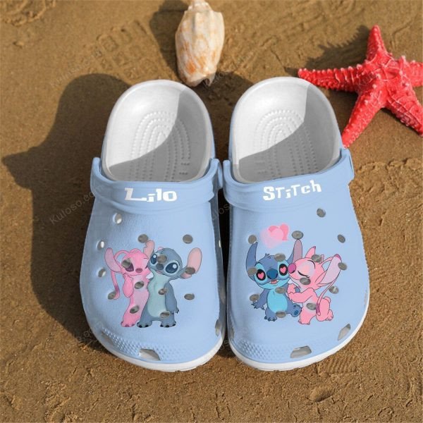 Stitch In Light Blue Crocs Crocband Clog Comfortable Water Shoes