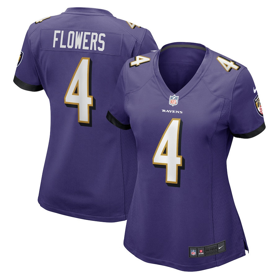 Zay Flowers 4 Baltimore Ravens Women’S Team Game Jersey – Purple