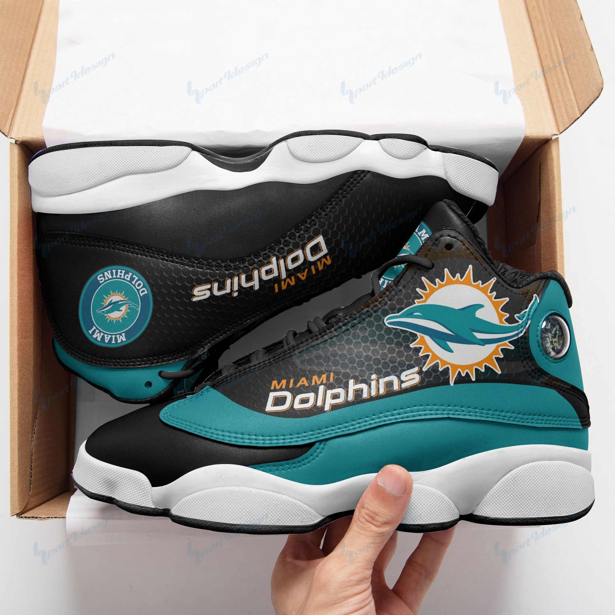 Miami Dolphins Air JD13 Sneakers 566