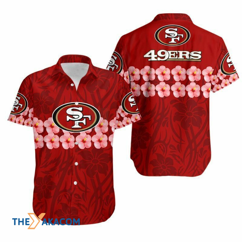 San Francisco 49Ers Hibiscus Gift Nfl Short Sleeve Hawaiian Shirt