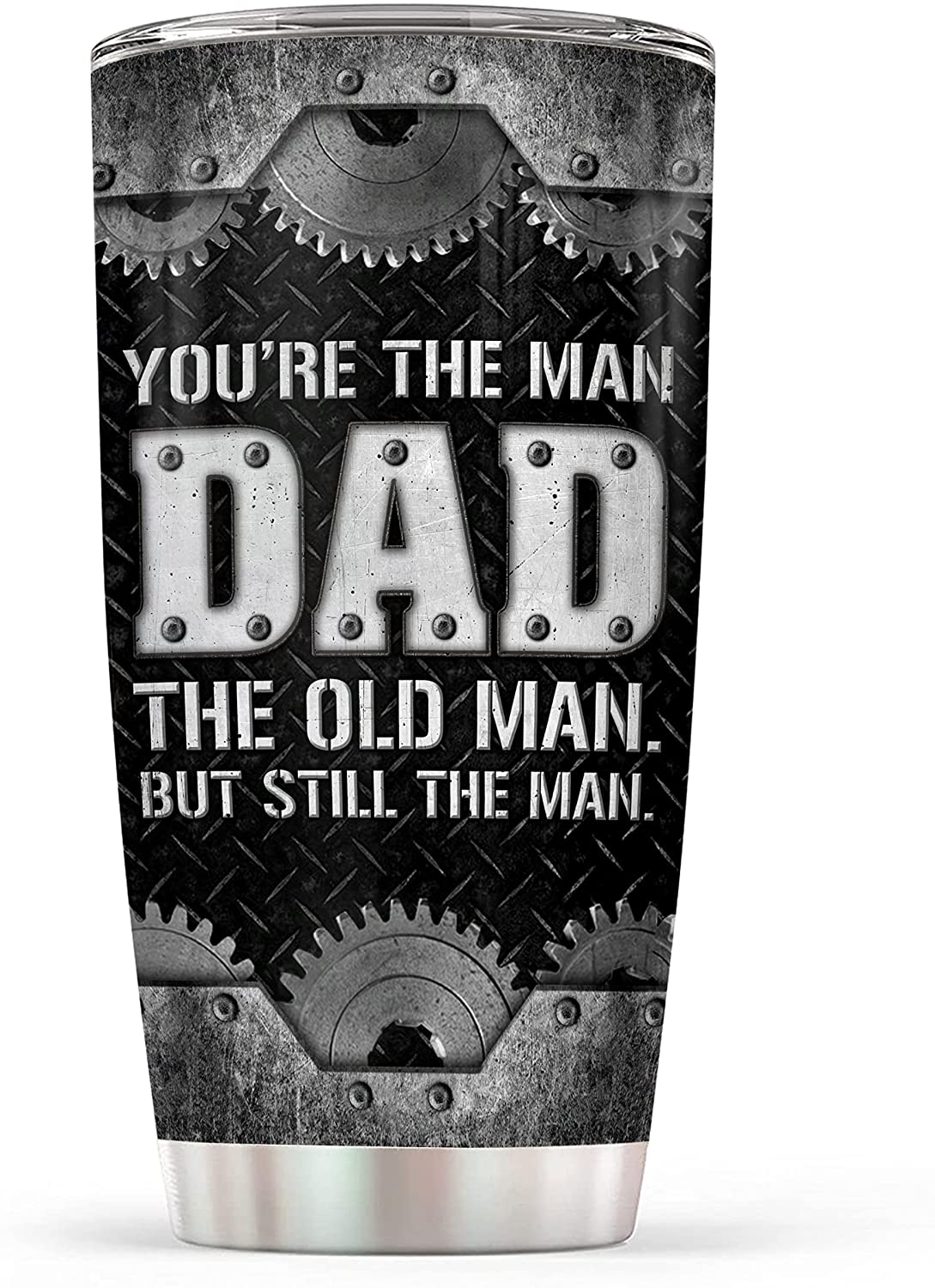 Gift For Dad Insulated Travel Mug – 20Oz Dad The Old Man Stainless Steel Tumbler Cup With Lid – Worlds Best Dad Gifts From Daughter Son Kid On Fathers Day, Birthday, Valentines Day, Christmas