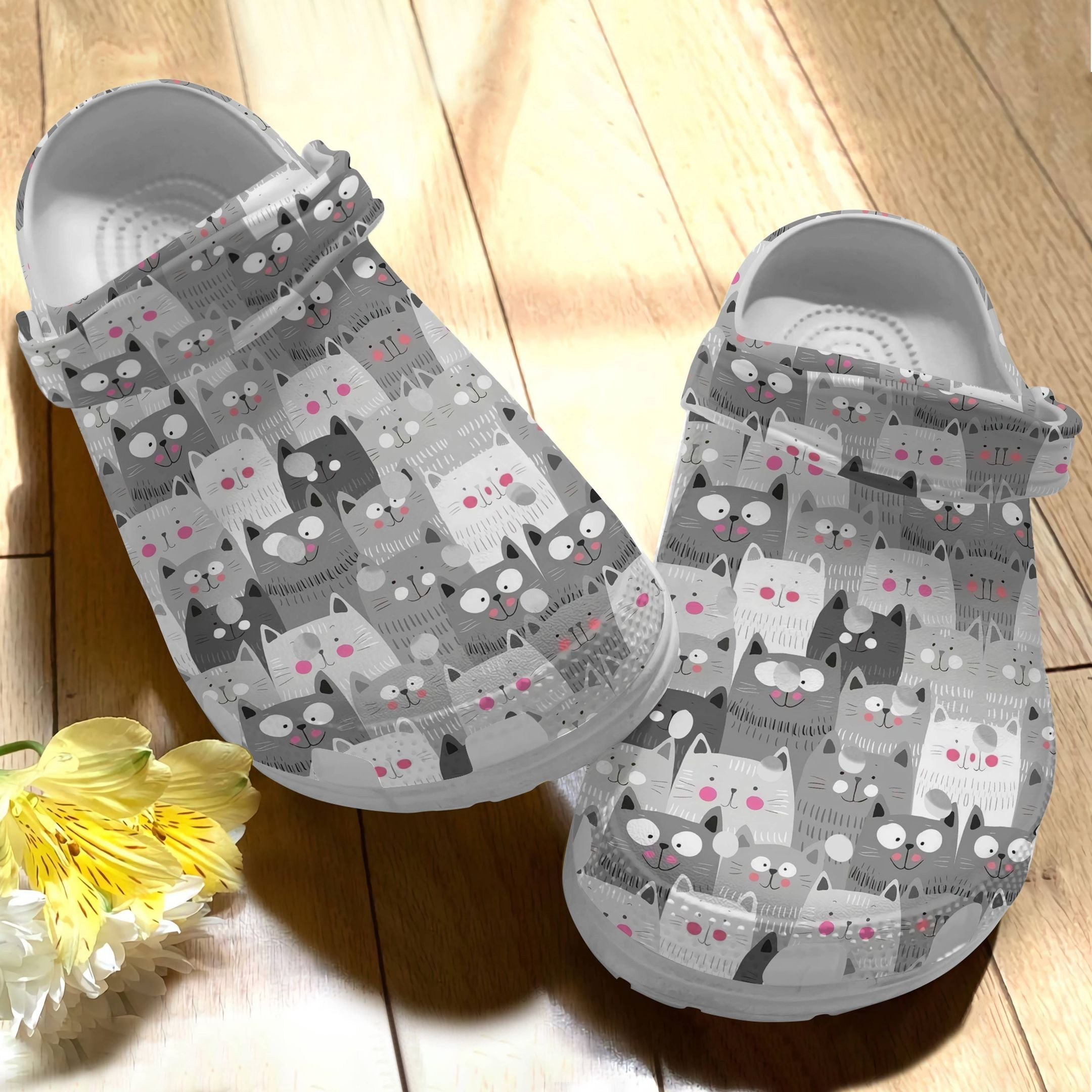 Lovely Cats Grey Shoes – Cute Animal Crocs Crocbland Clogs Gift For Thanksgiving – Cat-Lovely