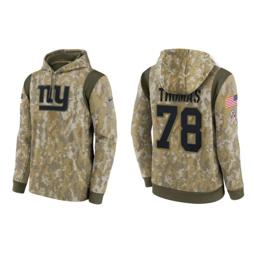 Andrew Thomas New York Giants Camo 2021 Salute To Service Veterans Day Therma Pullover Hoodie