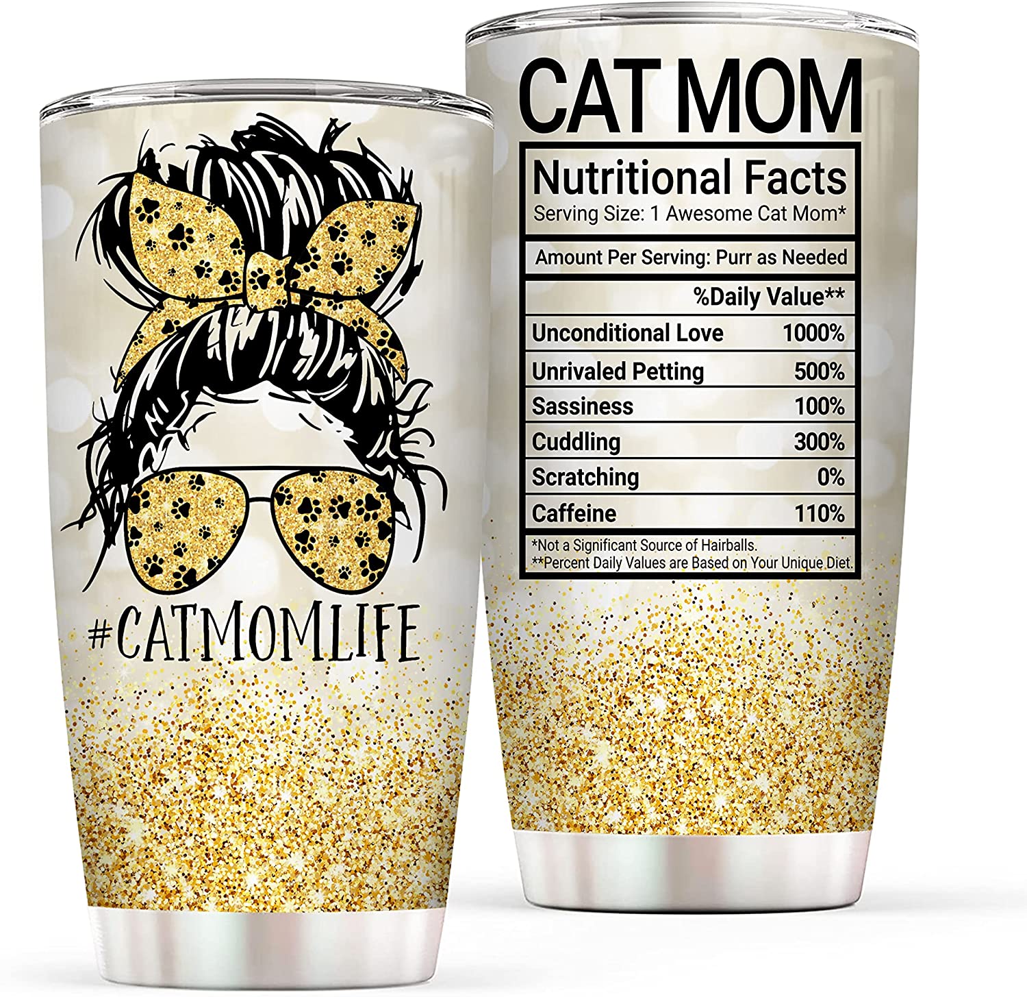 Vprintes Cat Mom Gift Tumbler With Lid – 20Oz Stainless Steel Coffee Tumbler For Women – Cat Mom Life Travel Mug