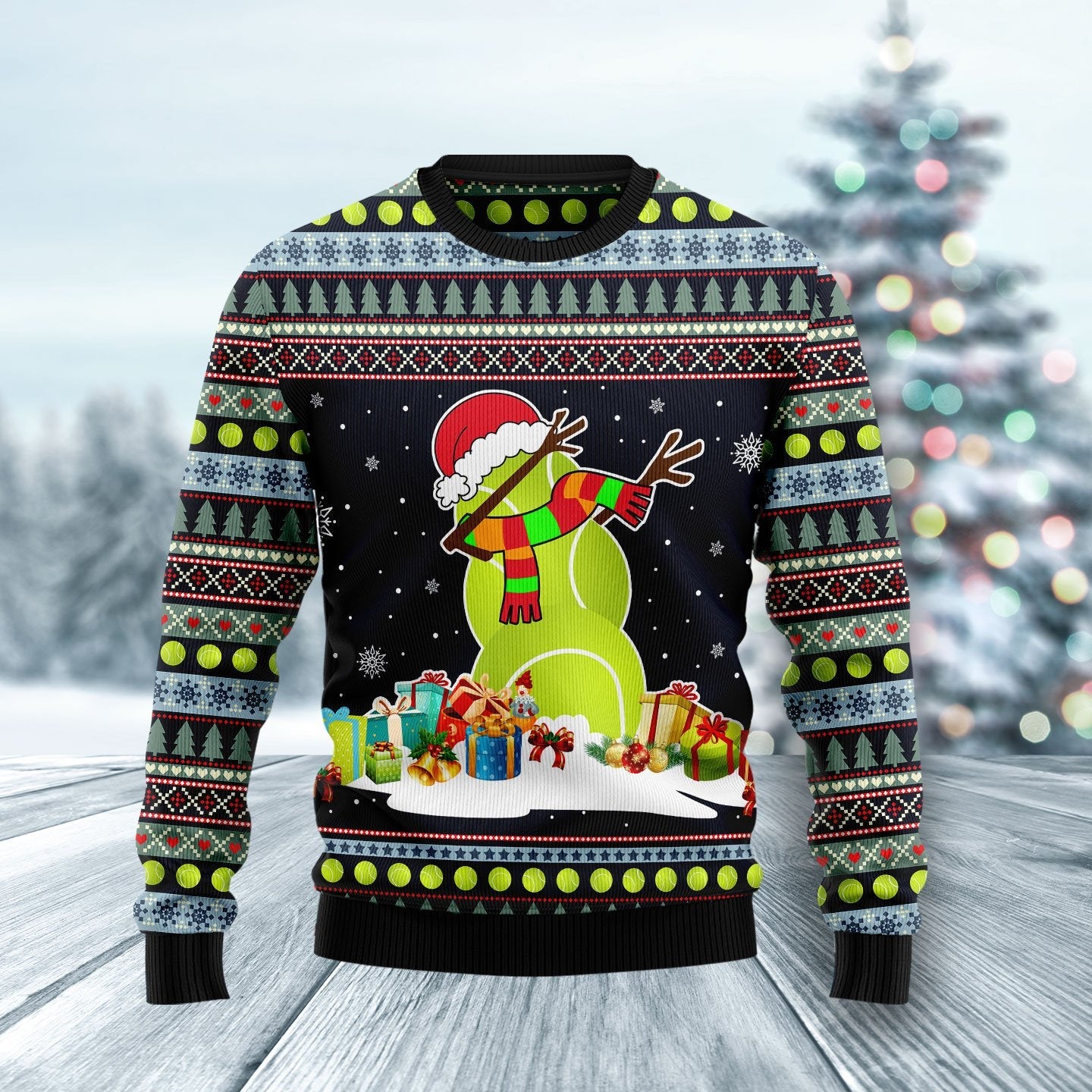 Tennis Snowman Ugly Christmas Sweater 3D All Over Print | Adult | Hp2537