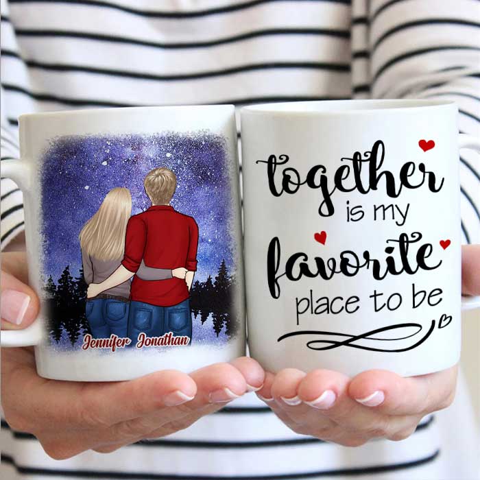 Together With You Is My Favorite Place To Be – Gift For Couples, Personalized Mug