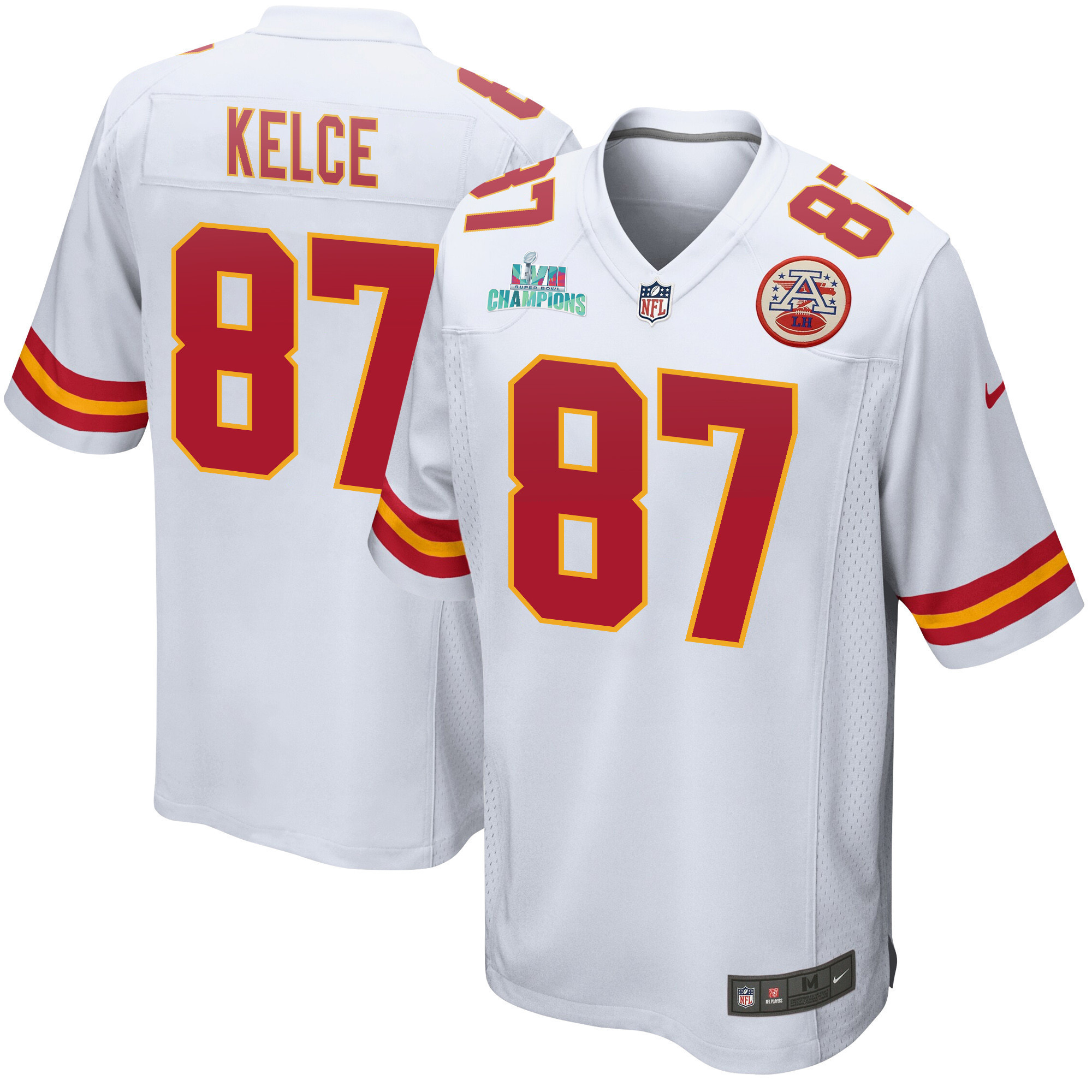 Travis Kelce 87 Kansas City Chiefs Super Bowl Lvii Champions Men Game Jersey – White