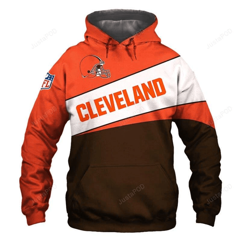Tshirtcustom - Custom Hoodie - Cleveland Browns 3D Hoodie Zip Hoodie - Nfl 3D All Over Print Hoodie Zip Hoodie