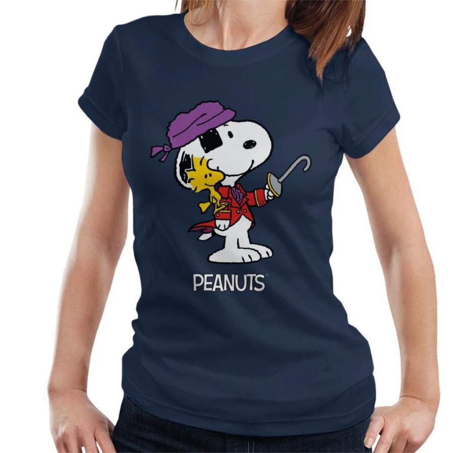 Peanuts Halloween Pirate Snoopy & Woodstock Women’s T-shirt