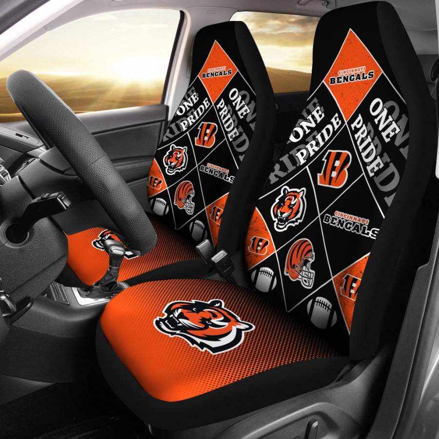 Pride Flag Cincinnati Bengals Car Seat Covers