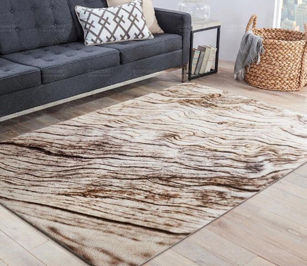 3D Black Strips Rustic Wooden Pattern Area Rug Home Decor