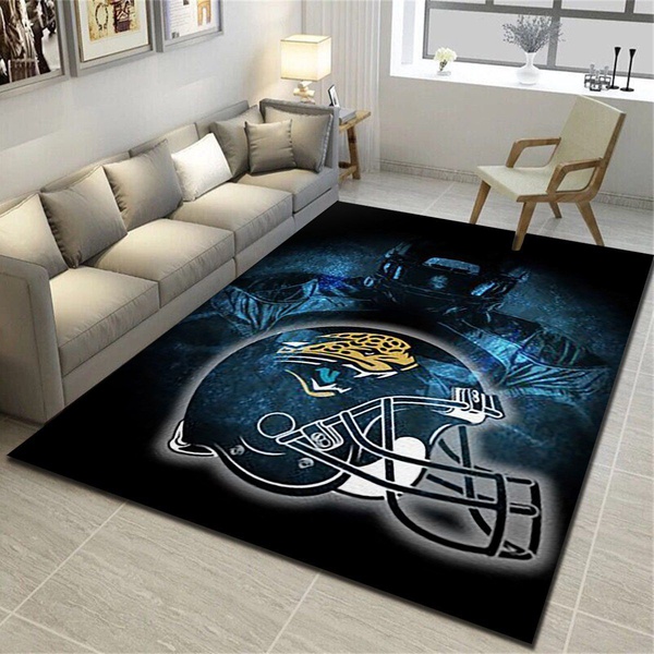 Jacksonville Jaguars Logo Area Rug, Football Team Living Room Carpet, Man Cave Floor Mat