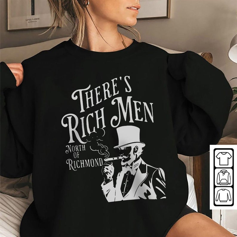 Rich Men North Of Richmond Music Shirt, Oliver Anthony Vintage 90S Graphic Tee V2, Western Usa Flag Retro Unisex Gift For Fan