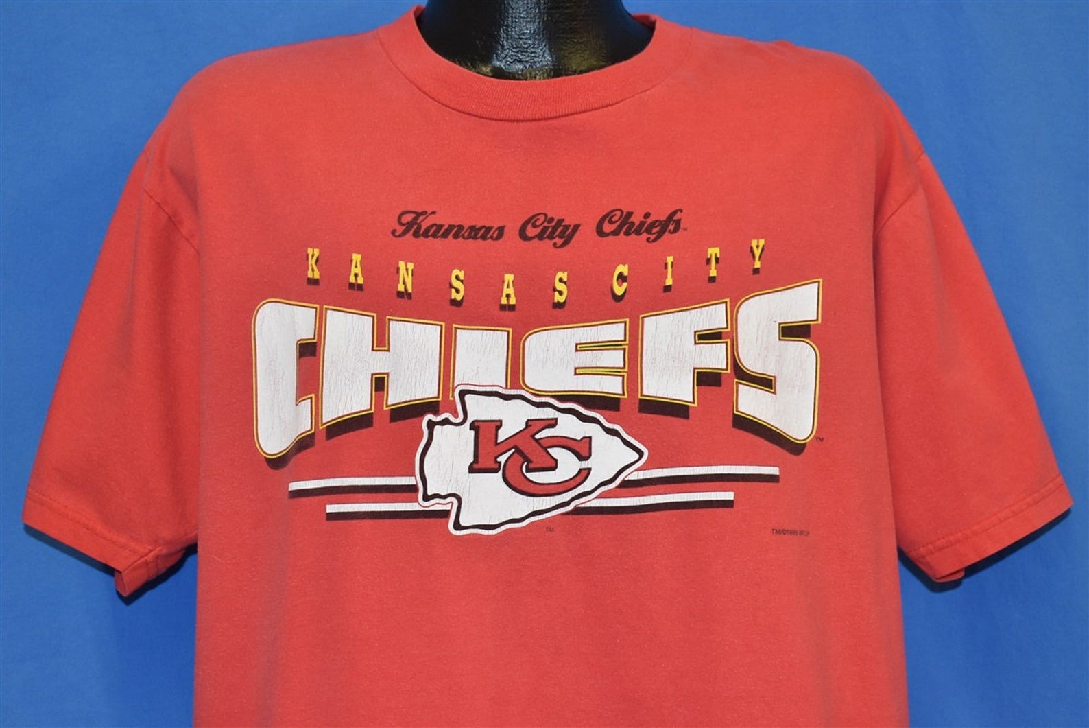 90S Kansas City Chiefs Arrowhead Logo Football T Shirt Extra