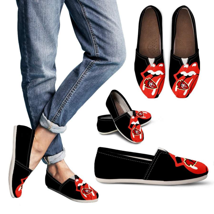 Hot Sexy Lip Valentine Romantic Logo Kansas City Chiefs Casual Shoes